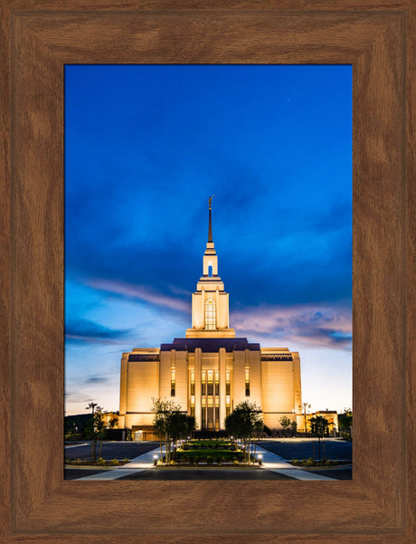 Red Cliffs Utah Temple - Evening Shadows - framed giclee canvas