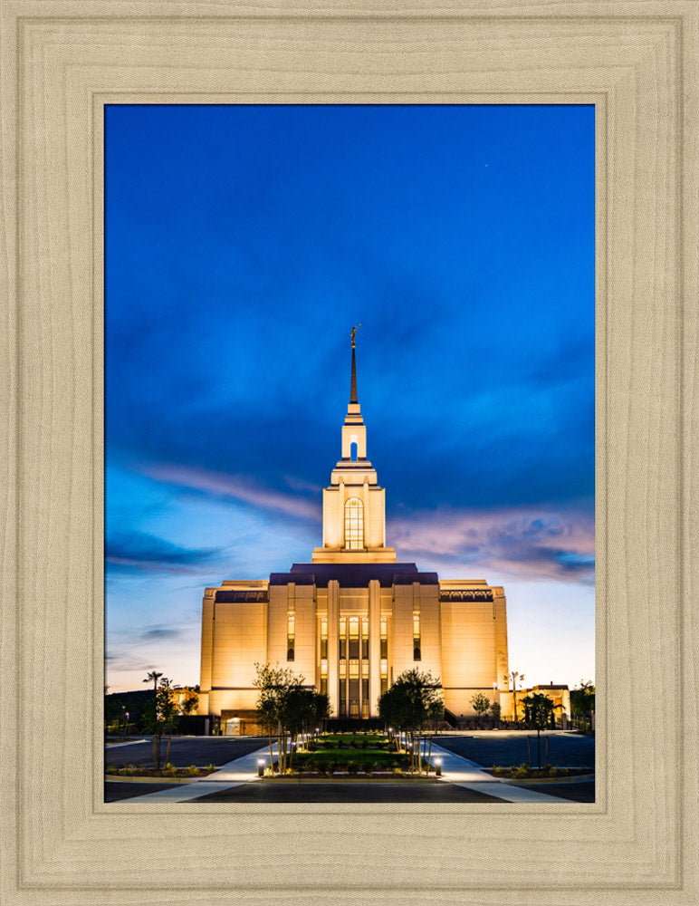 Red Cliffs Utah Temple - Evening Shadows - framed giclee canvas