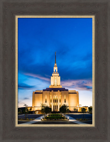 Red Cliffs Utah Temple - Evening Shadows - framed giclee canvas