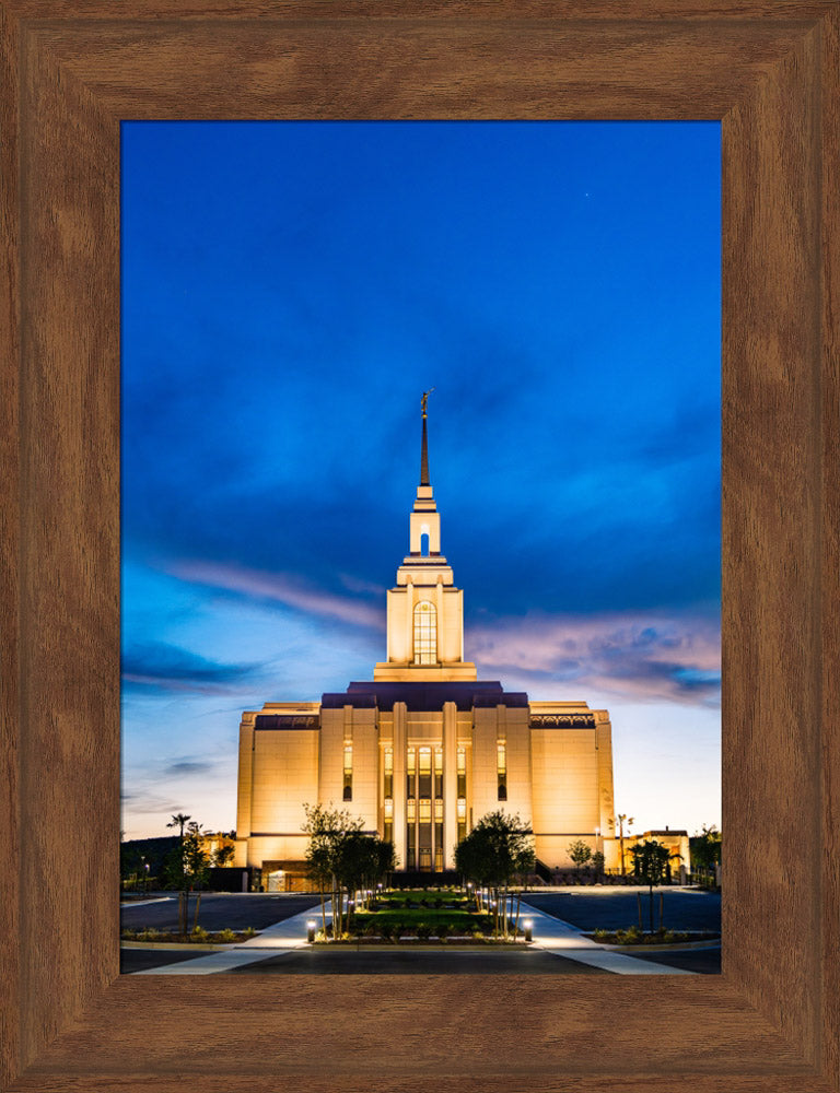 Red Cliffs Utah Temple - Evening Shadows - framed giclee canvas