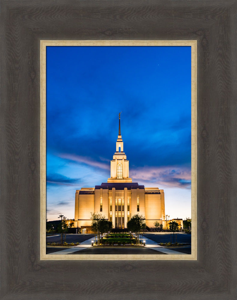 Red Cliffs Utah Temple - Evening Shadows - framed giclee canvas