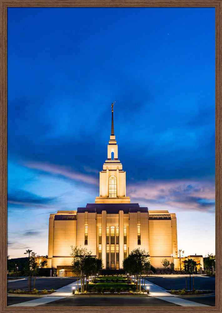 Red Cliffs Utah Temple - Evening Shadows - framed giclee canvas