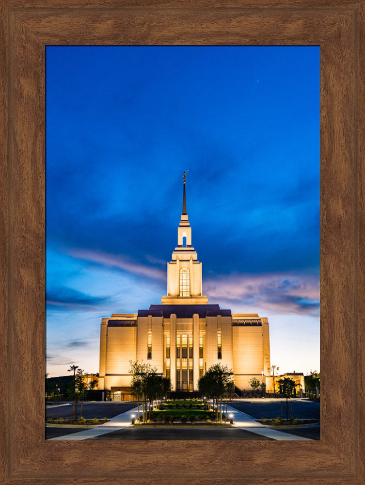 Red Cliffs Utah Temple - Evening Shadows - framed giclee canvas