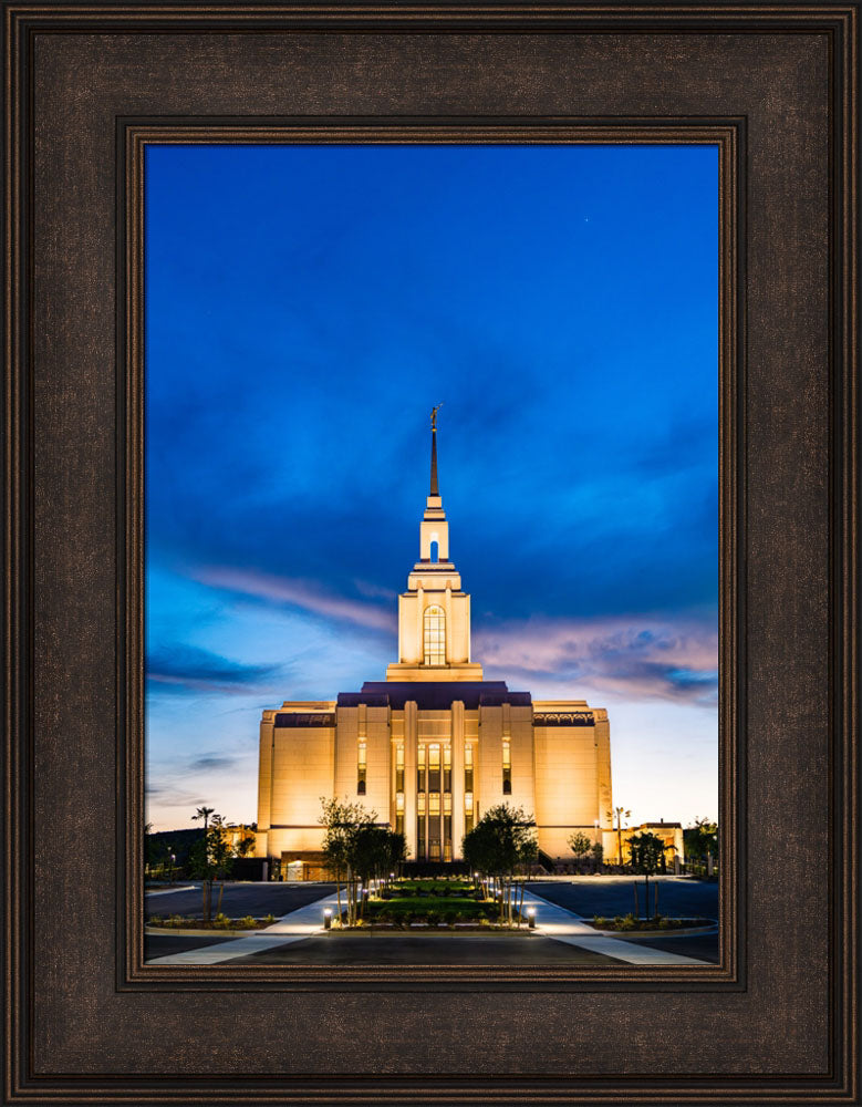 Red Cliffs Utah Temple - Evening Shadows - framed giclee canvas