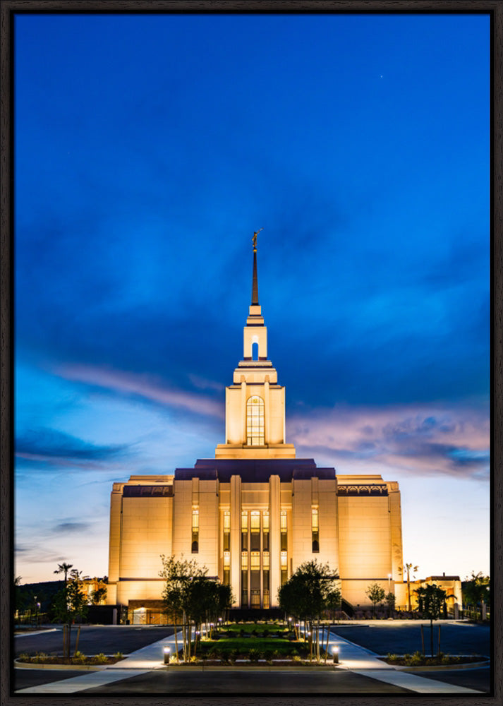 Red Cliffs Utah Temple - Evening Shadows - framed giclee canvas