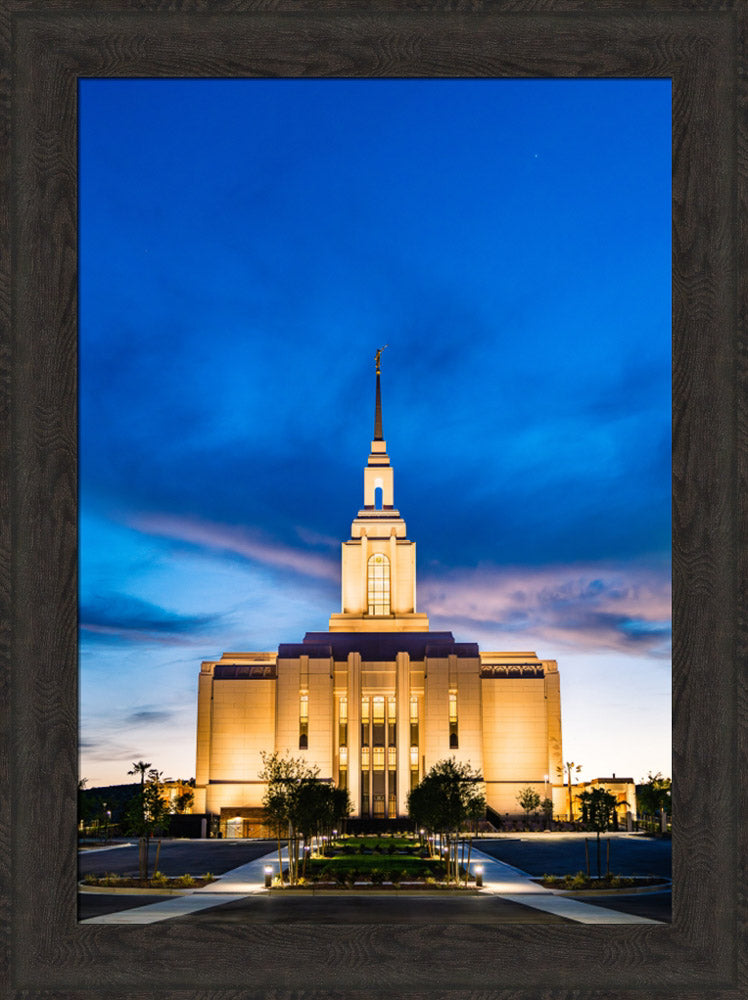 Red Cliffs Utah Temple - Evening Shadows - framed giclee canvas