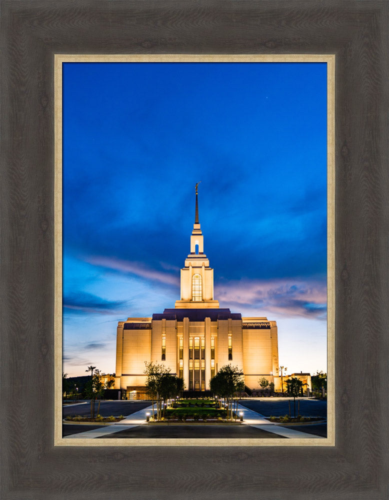 Red Cliffs Utah Temple - Evening Shadows - framed giclee canvas