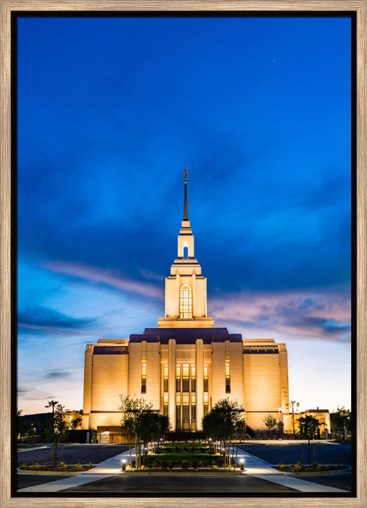 Red Cliffs Utah Temple - Evening Shadows - framed giclee canvas