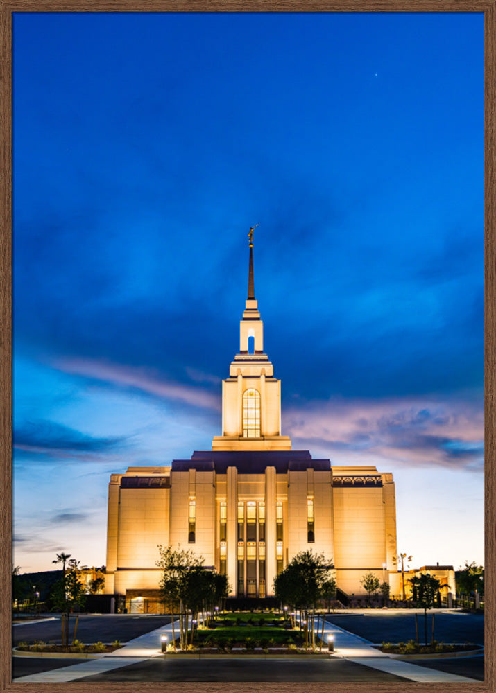 Red Cliffs Utah Temple - Evening Shadows - framed giclee canvas