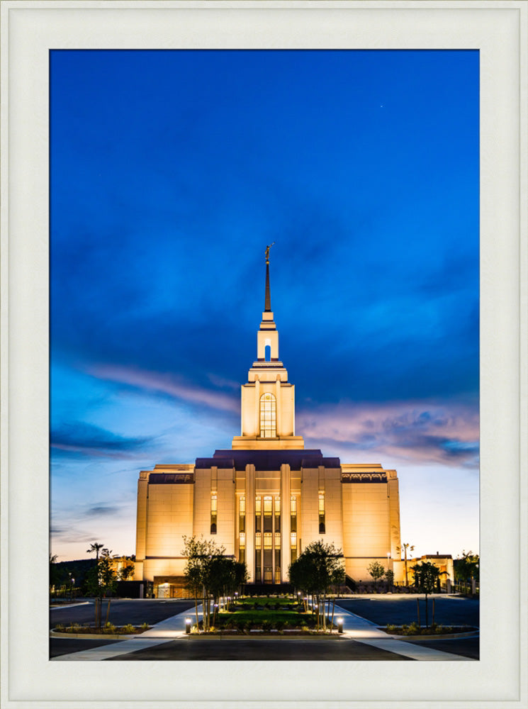 Red Cliffs Utah Temple - Evening Shadows - framed giclee canvas