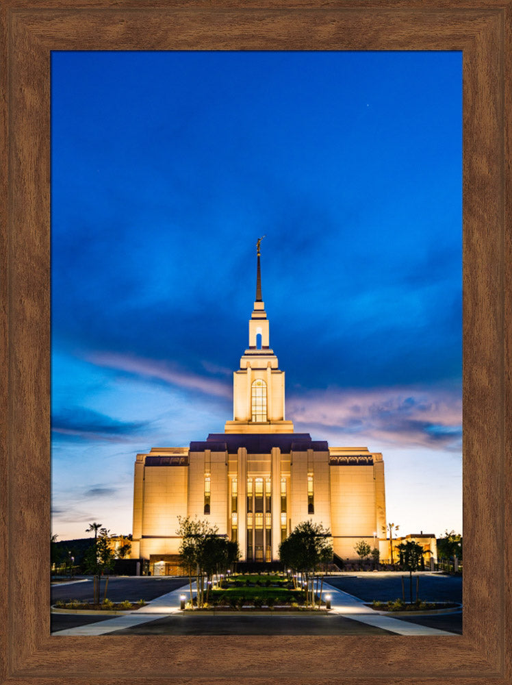 Red Cliffs Utah Temple - Evening Shadows - framed giclee canvas