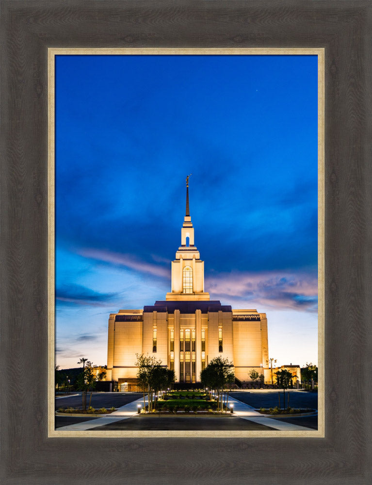 Red Cliffs Utah Temple - Evening Shadows - framed giclee canvas