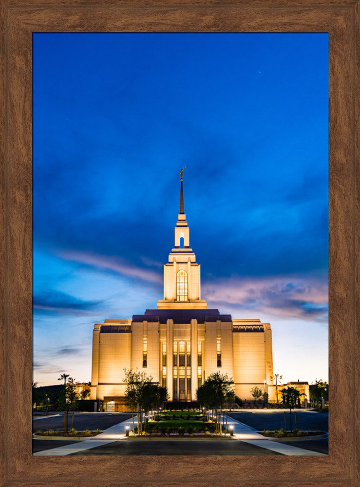 Red Cliffs Utah Temple - Evening Shadows - framed giclee canvas