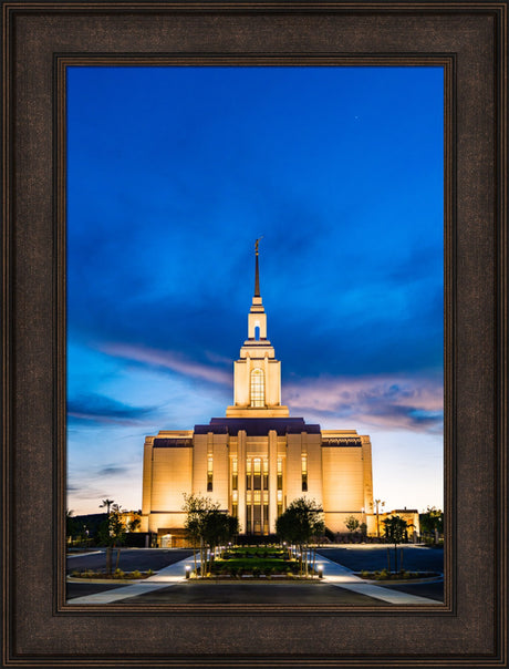 Red Cliffs Utah Temple - Evening Shadows - framed giclee canvas