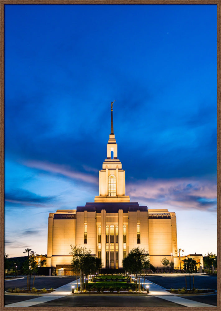 Red Cliffs Utah Temple - Evening Shadows - framed giclee canvas