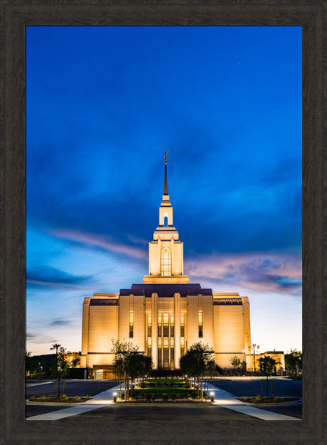 Red Cliffs Utah Temple - Evening Shadows - framed giclee canvas