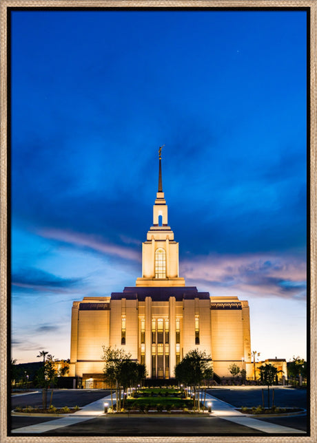 Red Cliffs Utah Temple - Evening Shadows - framed giclee canvas