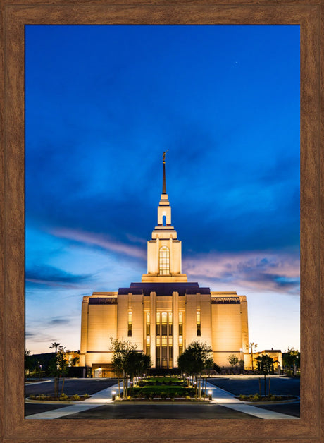 Red Cliffs Utah Temple - Evening Shadows - framed giclee canvas