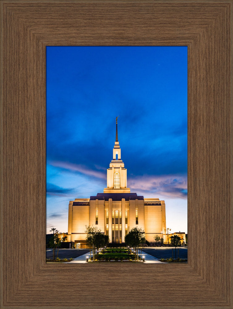 Red Cliffs Utah Temple - Evening Shadows - framed giclee canvas