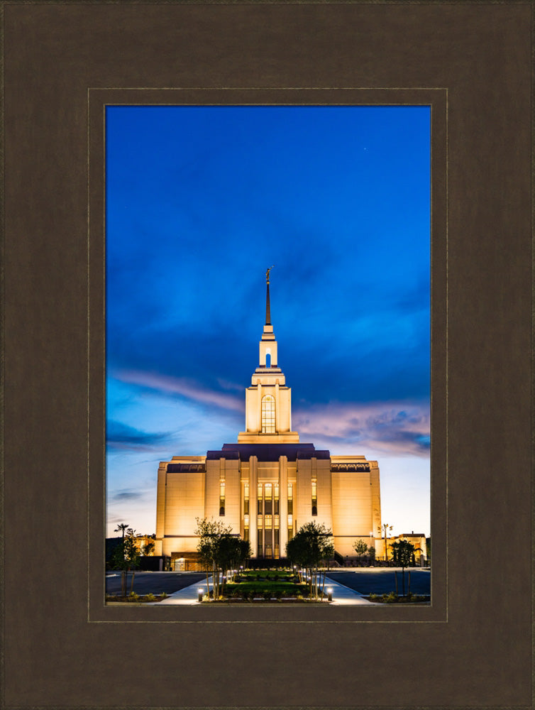 Red Cliffs Utah Temple - Evening Shadows - framed giclee canvas