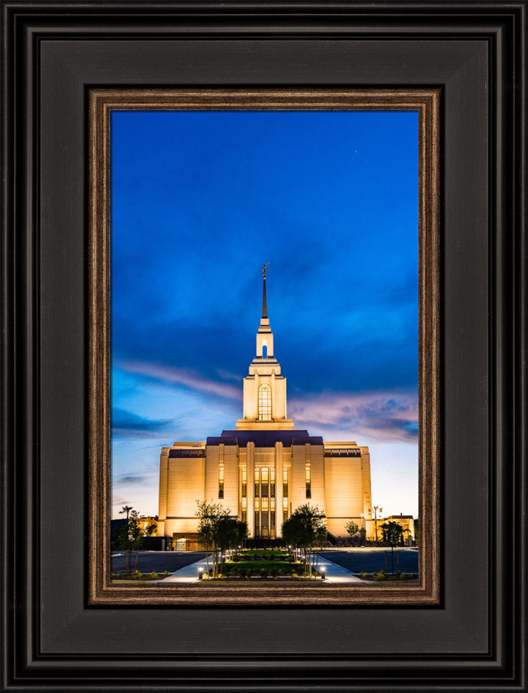 Red Cliffs Utah Temple - Evening Shadows - framed giclee canvas