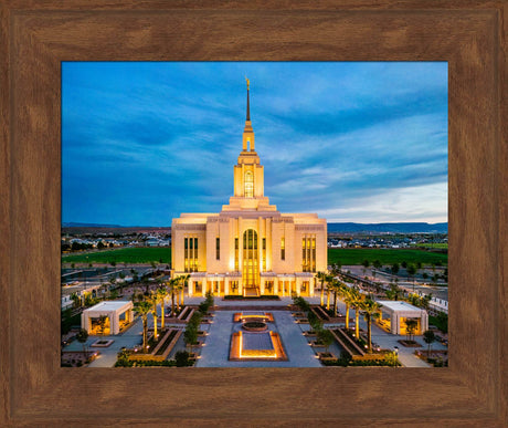 Red Cliffs Utah Temple - Evening Glow - framed giclee canvas