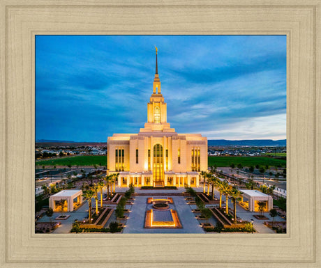 Red Cliffs Utah Temple - Evening Glow - framed giclee canvas