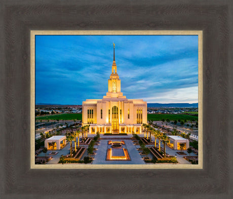 Red Cliffs Utah Temple - Evening Glow - framed giclee canvas