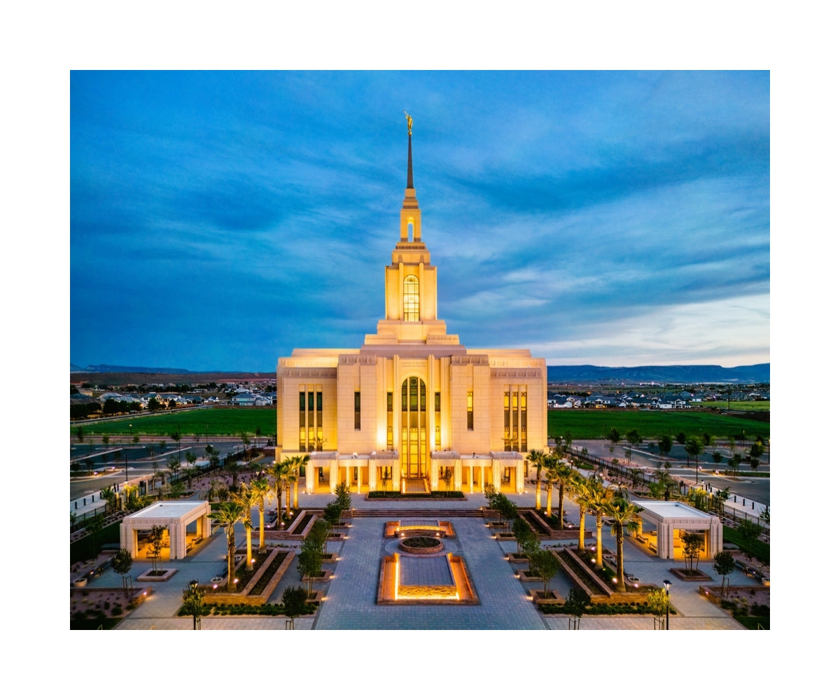 Red Cliffs Utah Temple - Evening Glow