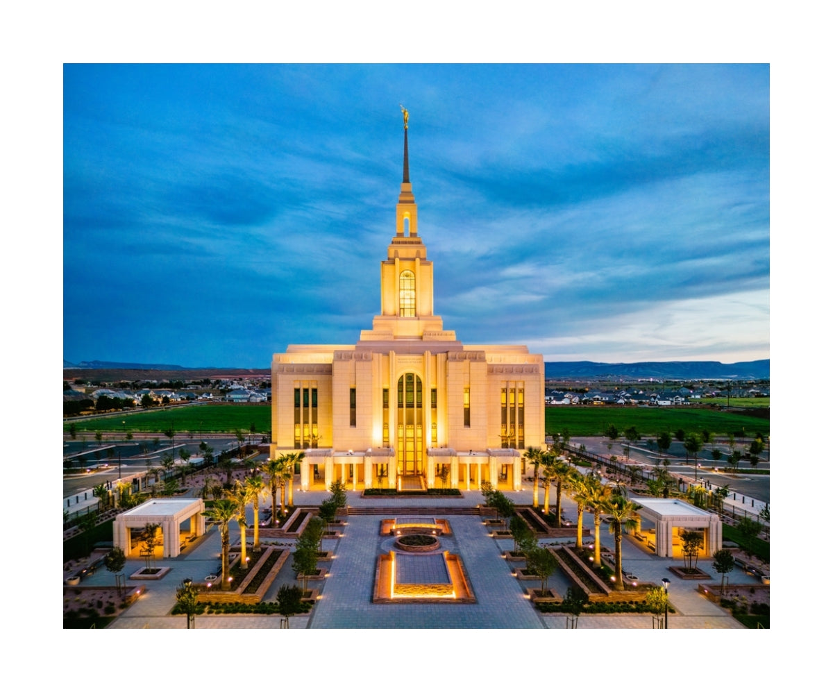 Red Cliffs Utah Temple - Evening Glow