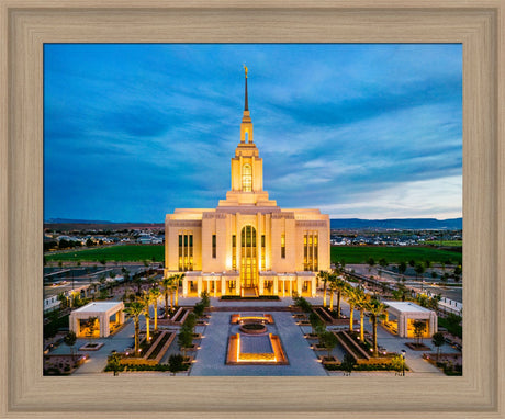 Red Cliffs Utah Temple - Evening Glow - framed giclee canvas