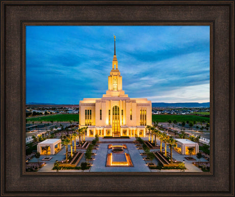 Red Cliffs Utah Temple - Evening Glow - framed giclee canvas