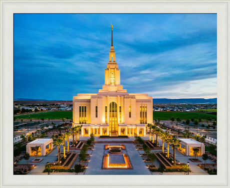 Red Cliffs Utah Temple - Evening Glow - framed giclee canvas