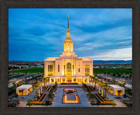 Red Cliffs Utah Temple - Evening Glow - framed giclee canvas