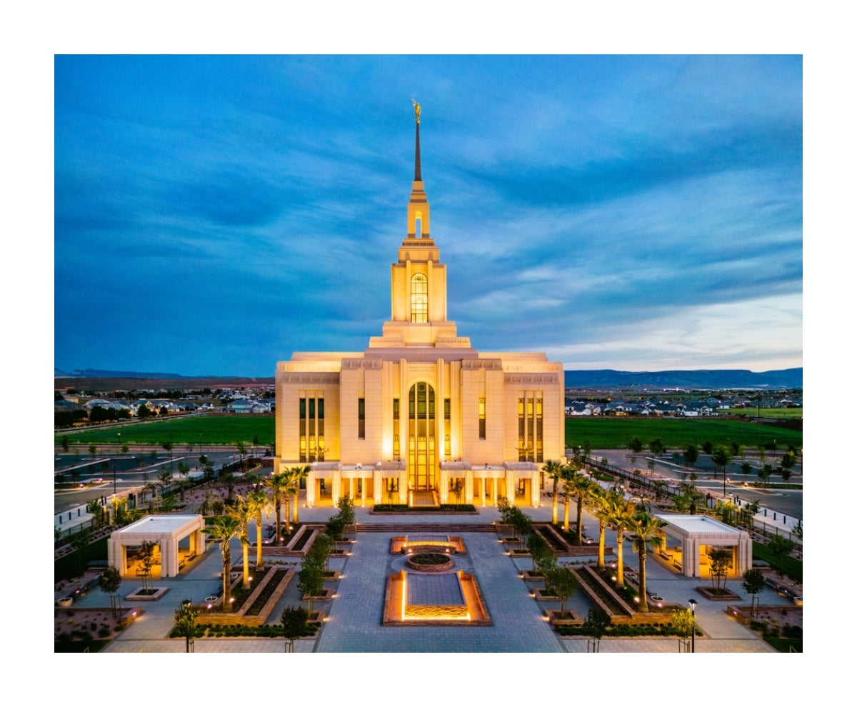 Red Cliffs Utah Temple - Evening Glow