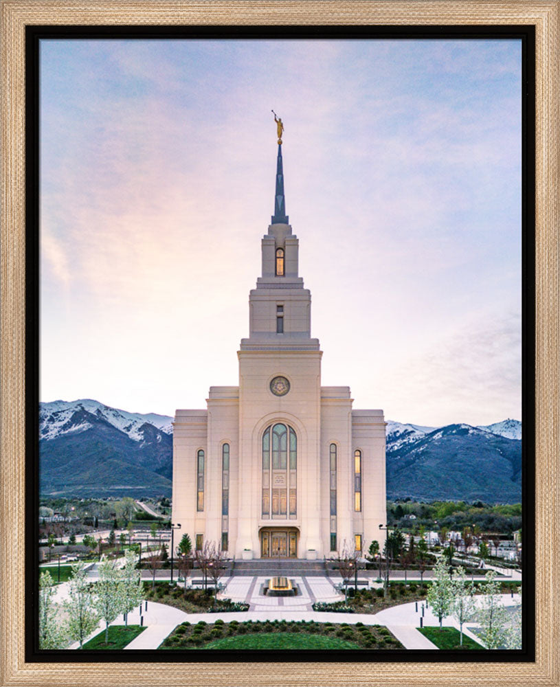 Layton Utah Temple- Mountain Blossoms  - framed giclee canvas