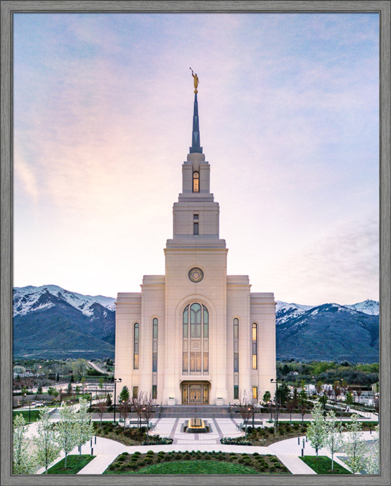 Layton Utah Temple- Mountain Blossoms  - framed giclee canvas