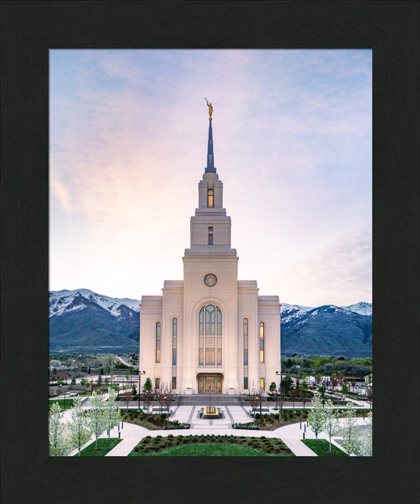 Layton Utah Temple- Mountain Blossoms  - framed giclee canvas