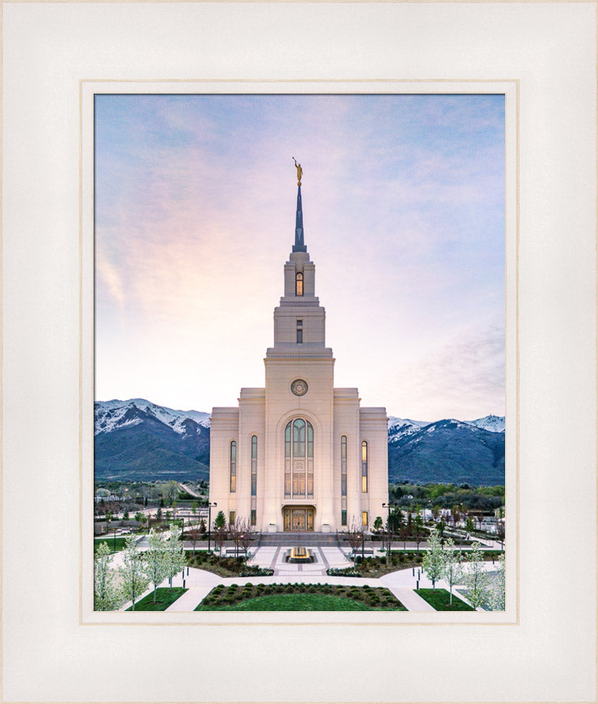 Layton Utah Temple- Mountain Blossoms  - framed giclee canvas