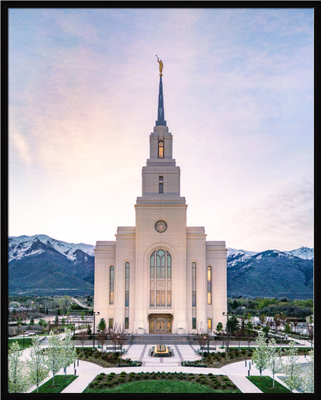 Layton Utah Temple- Mountain Blossoms  - framed giclee canvas