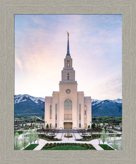 Layton Utah Temple- Mountain Blossoms  - framed giclee canvas