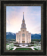 Layton Utah Temple- Mountain Blossoms  - framed giclee canvas