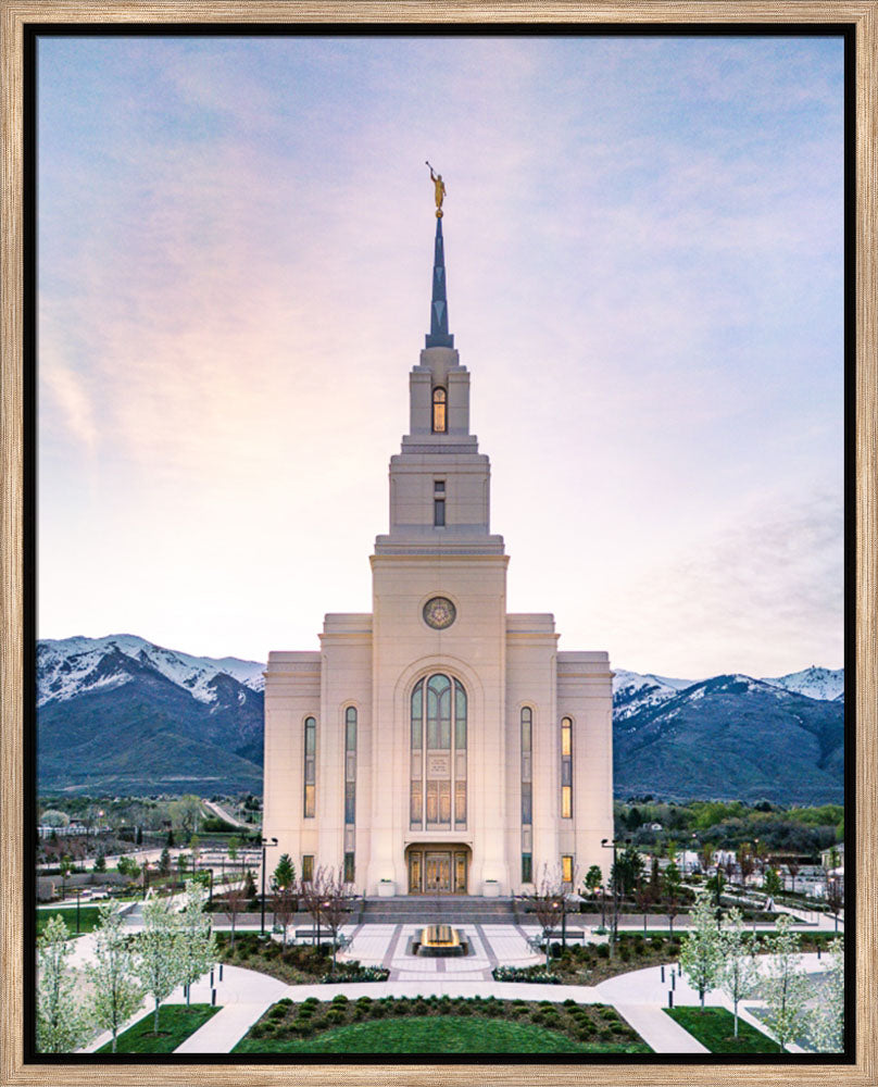 Layton Utah Temple- Mountain Blossoms  - framed giclee canvas