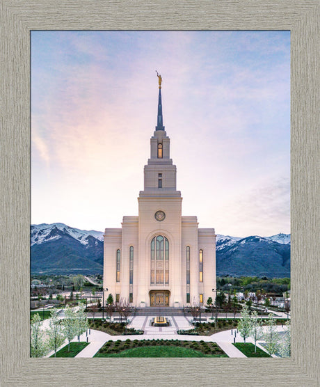 Layton Utah Temple- Mountain Blossoms  - framed giclee canvas