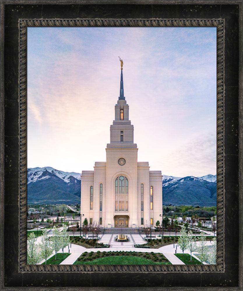 Layton Utah Temple- Mountain Blossoms  - framed giclee canvas