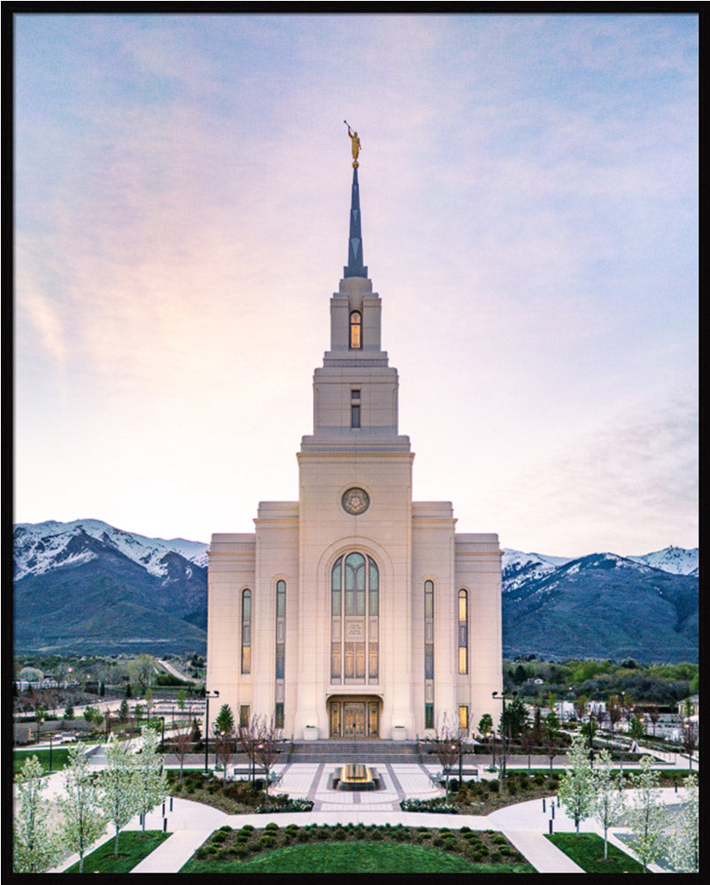 Layton Utah Temple- Mountain Blossoms  - framed giclee canvas