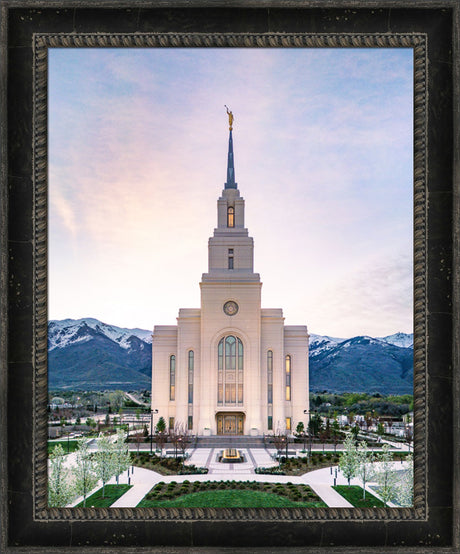 Layton Utah Temple- Mountain Blossoms  - framed giclee canvas