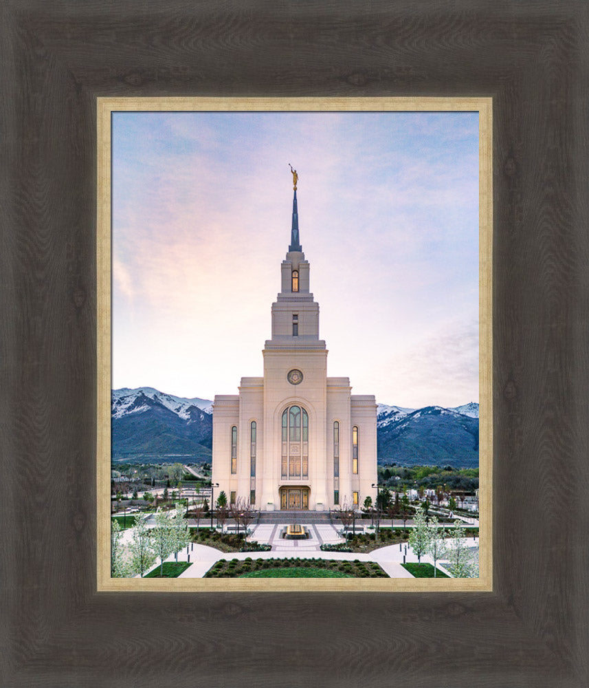 Layton Utah Temple- Mountain Blossoms  - framed giclee canvas