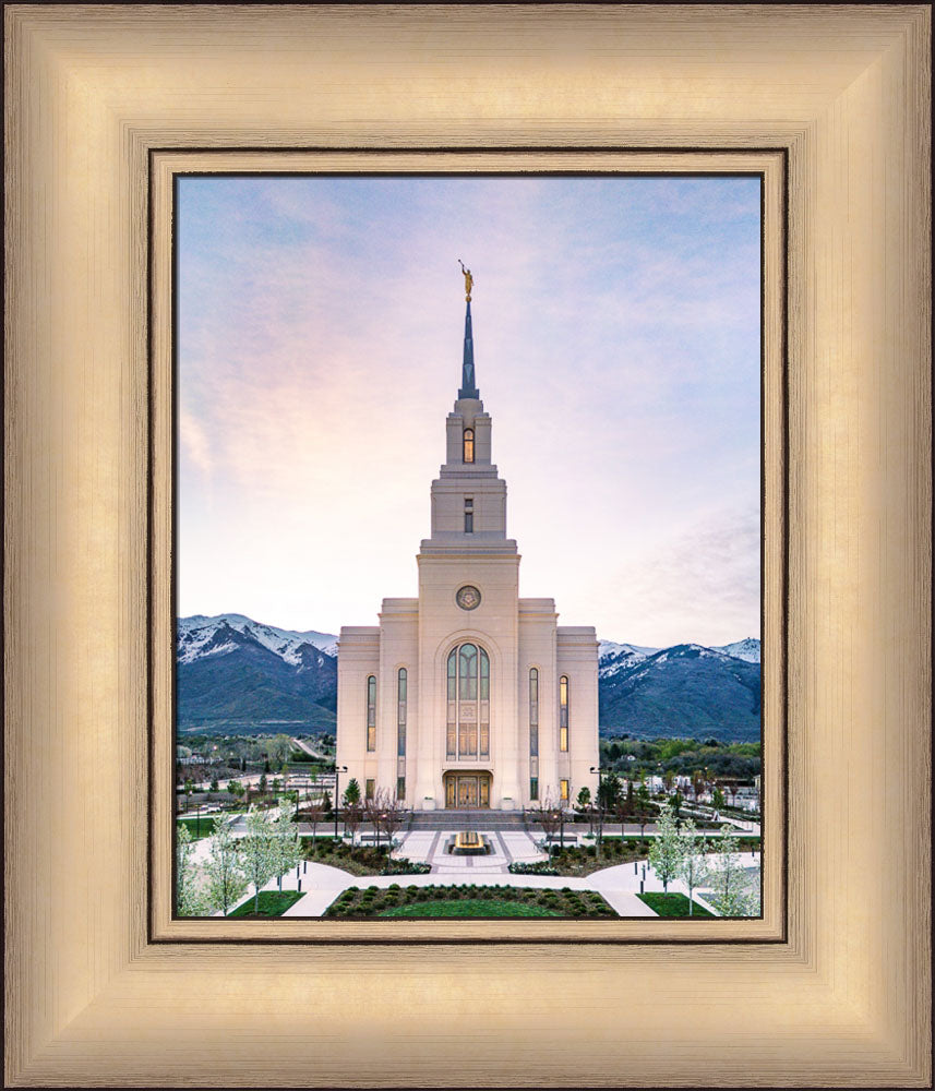 Layton Utah Temple- Mountain Blossoms  - framed giclee canvas