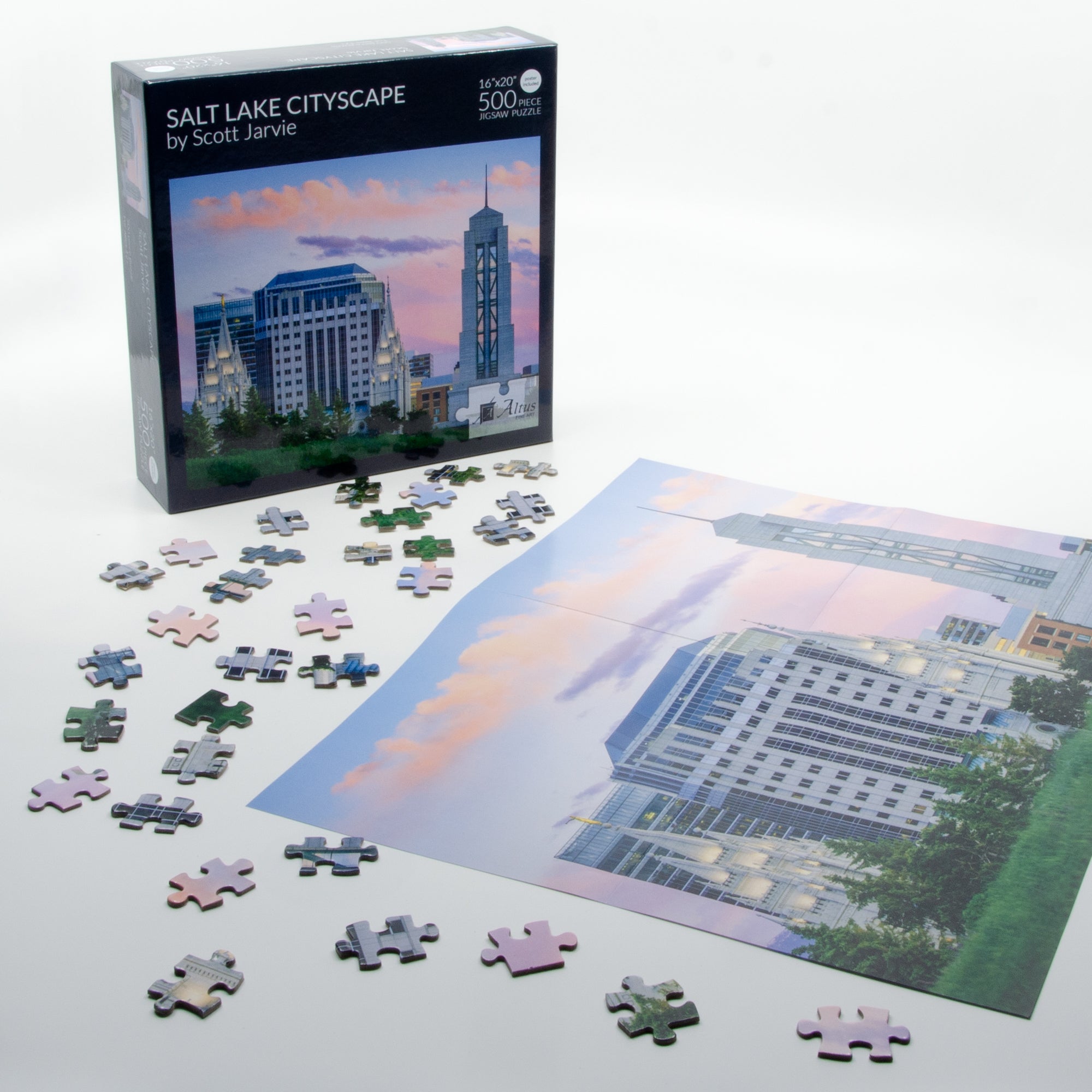 Salt Lake Cityscape 16x20 jigsaw puzzle 500 pieces – Altus Fine Art